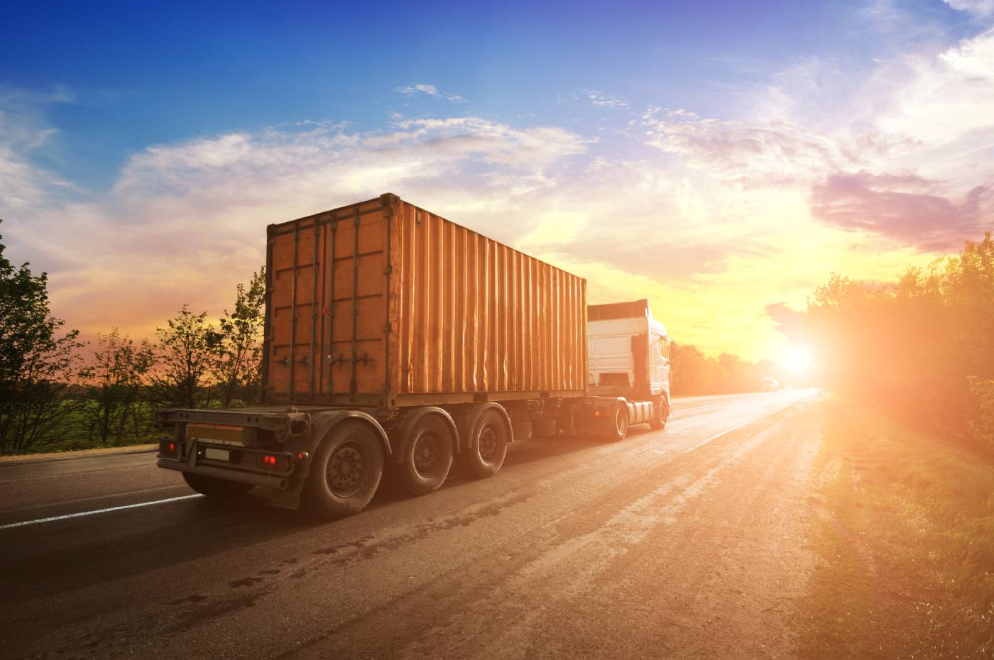 Container Truck on Road